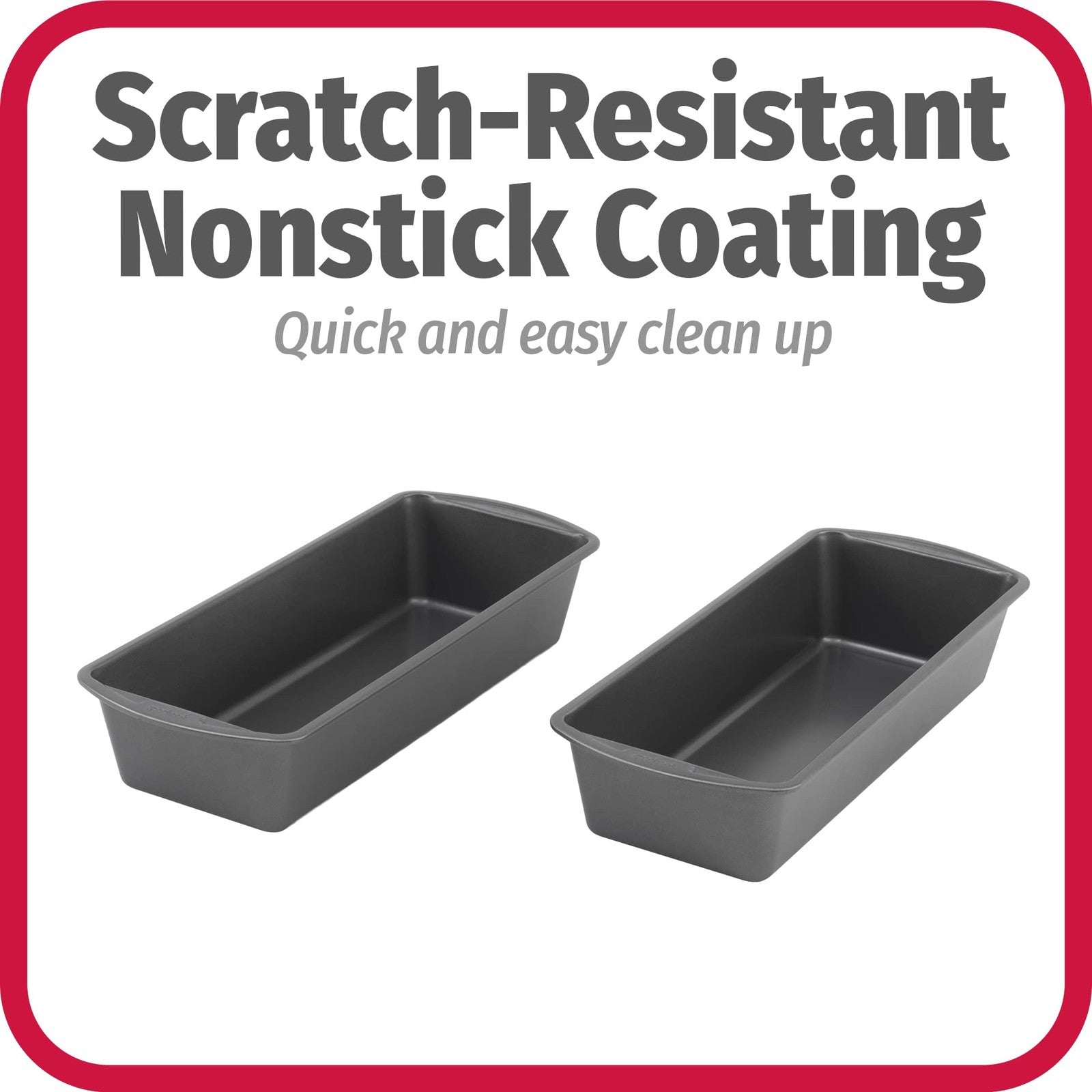 Even Heat Nonstick Steel Loaf Pans, 13 x 5 in, Gray, Set of 2
