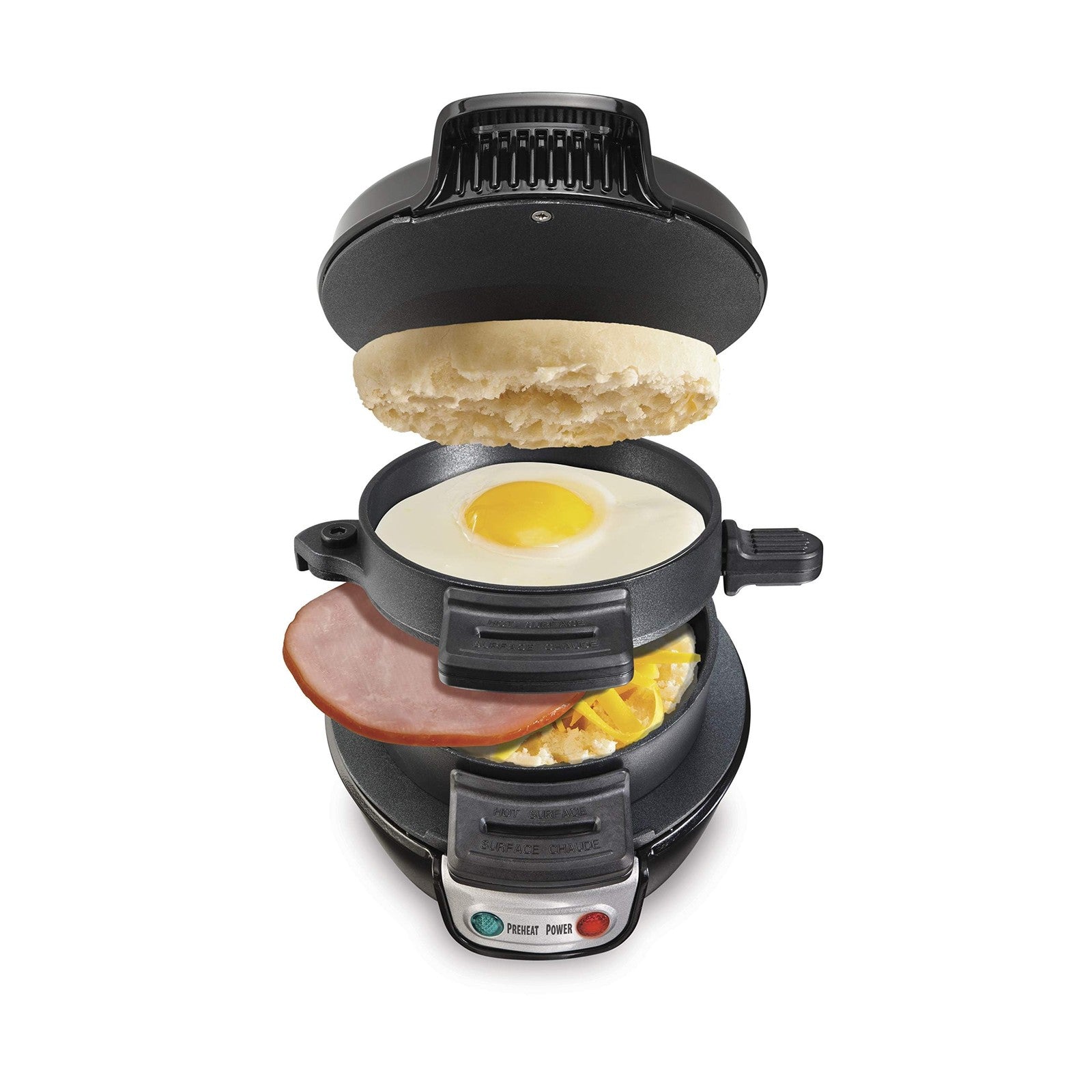 Hamilton Beach Sandwich Maker, Quick Breakfast, Black, Model 25477