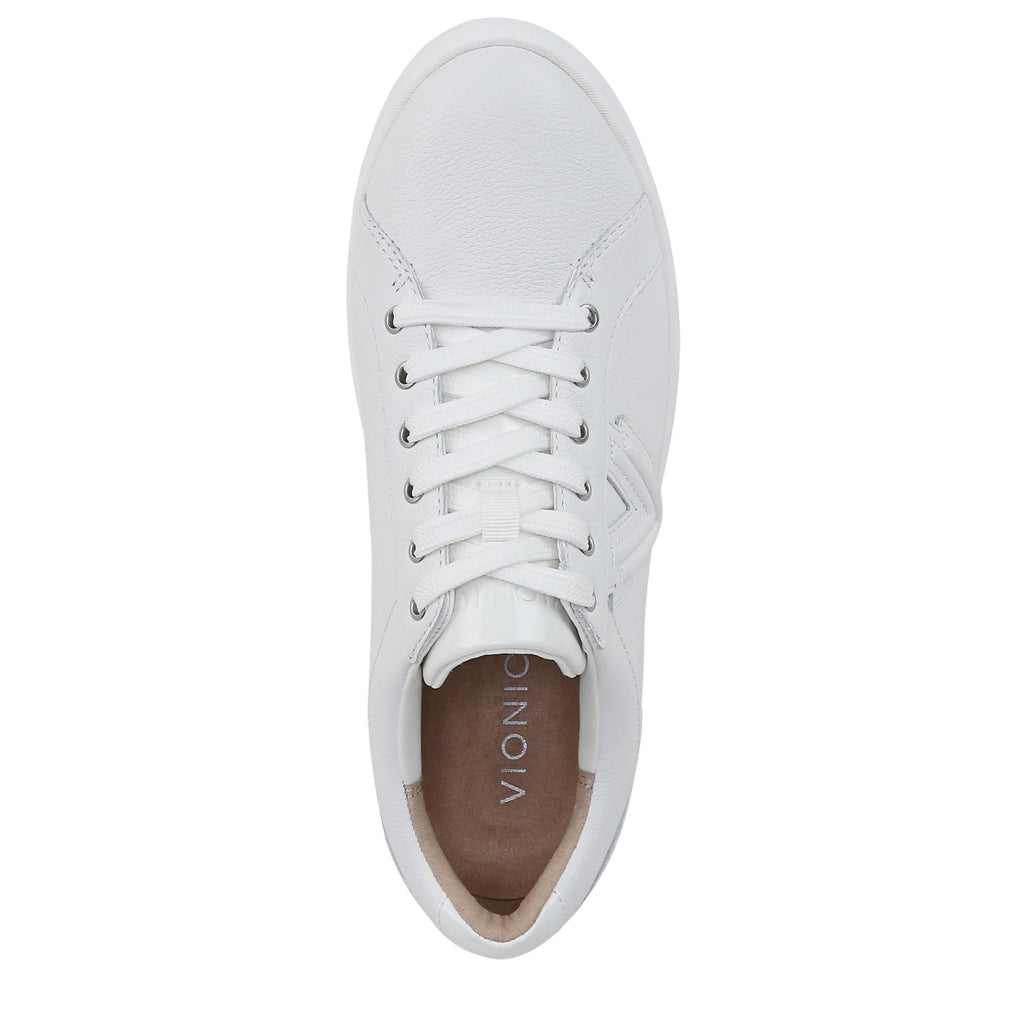 Vionic Women's Kearny Lace Up Sneaker, White Leather, 9.5 Wide
