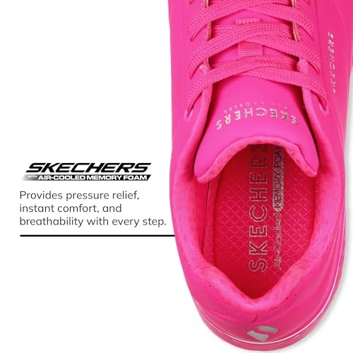 Skechers Uno-Night Shades Sneakers 8.5W Hot Pink Air-Cooled Memory Foam