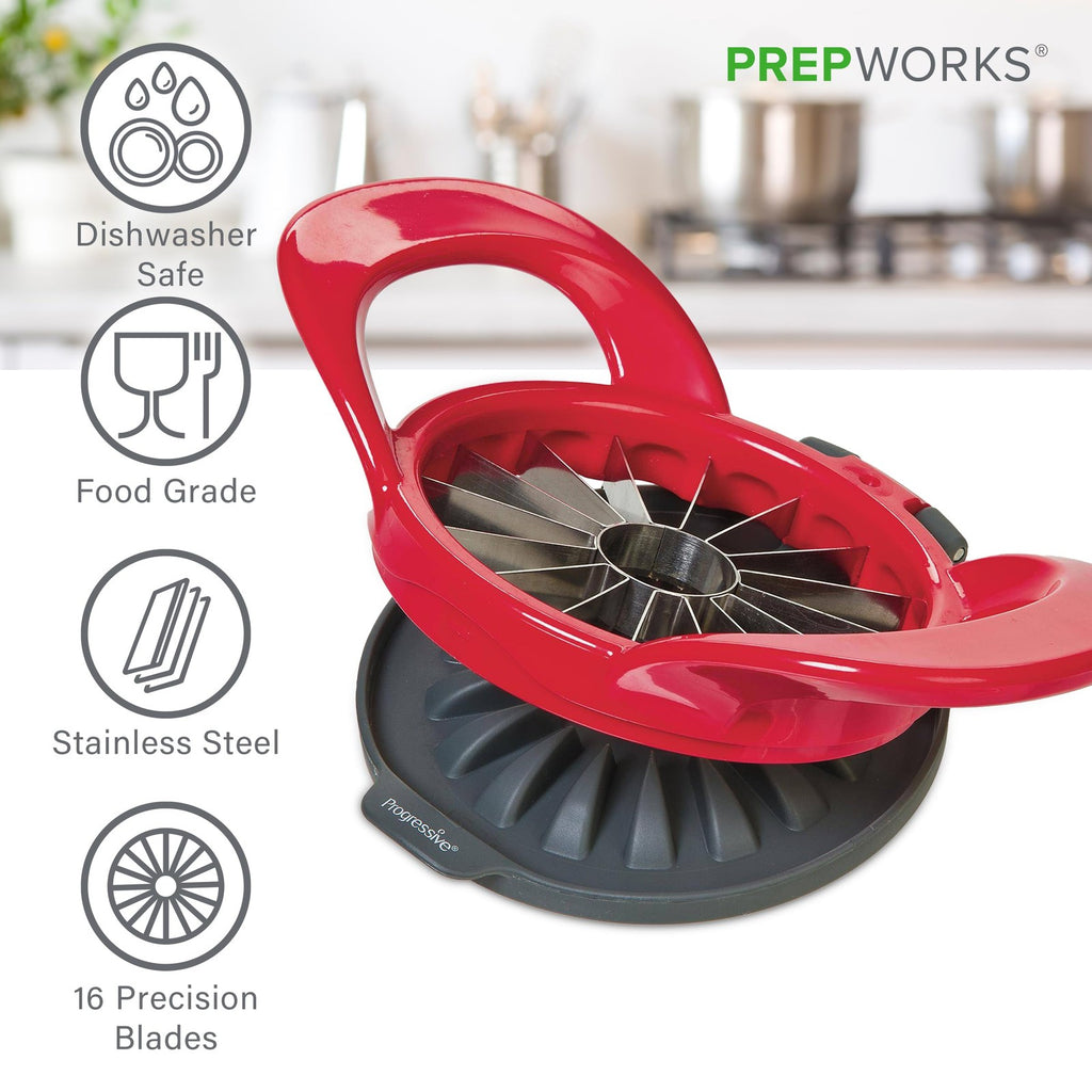 PrepWorks Apple Slicer & Corer - 16-Slice w/ Safety Cover, Dishwasher Safe