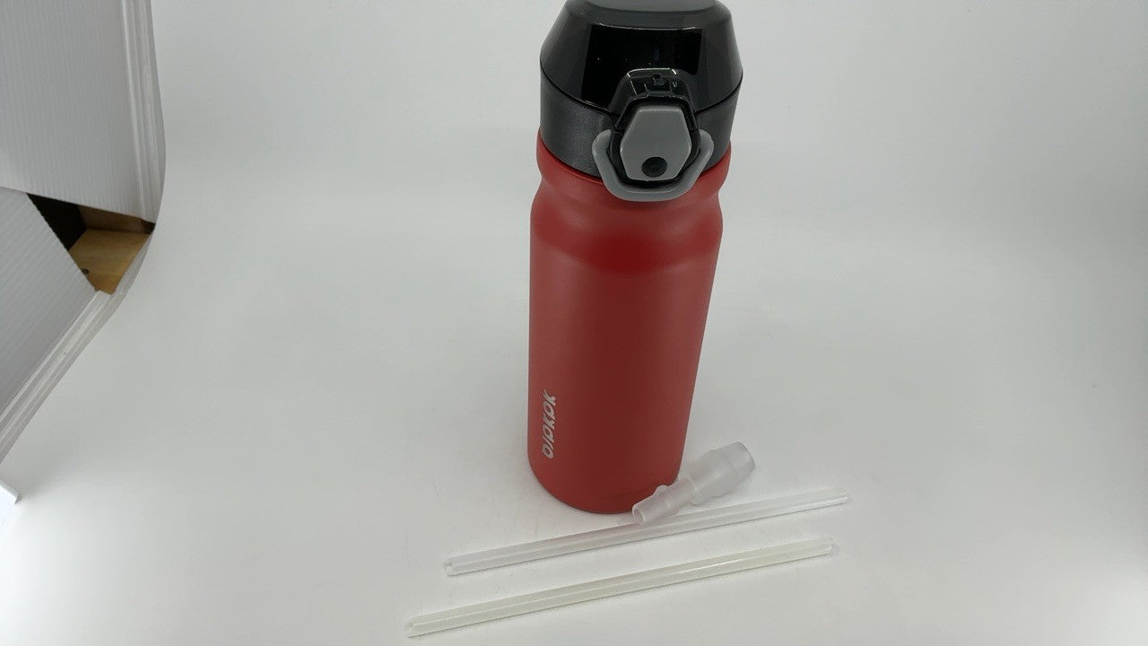 18oz BPA Free Water Bottle, Insulated Stainless Steel, Red, w/ Locking Lid