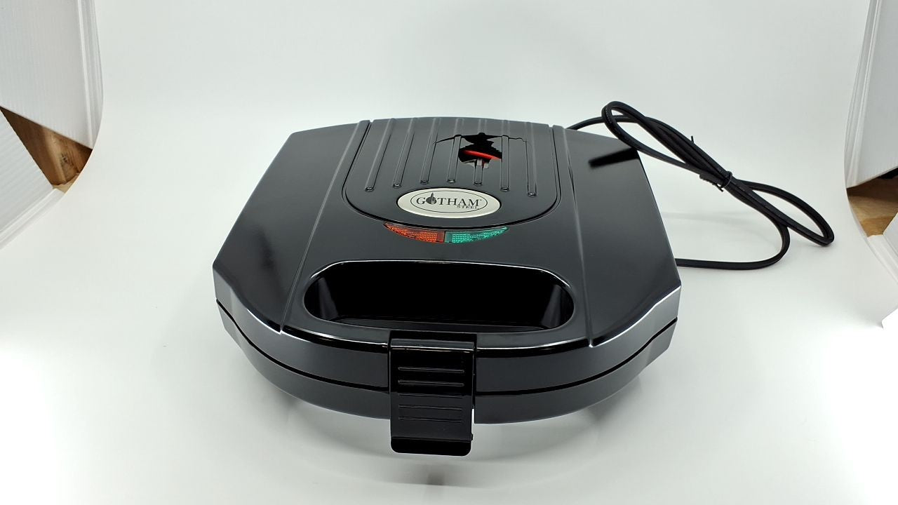 Gotham Steel Nonstick Panini Press Maker, 2in1 Sandwich Grill, Black