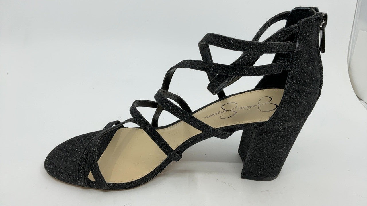 Jessica Simpson Women's Stassey Strappy Block Heel Sandal Heeled, Black, 11