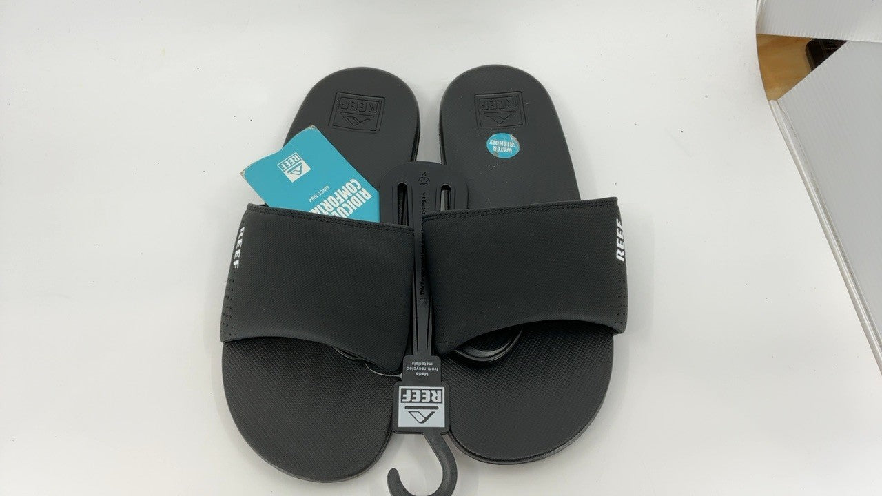 Reef One Slide Mens Sandal, Lightweight & Water Friendly, Black, 8