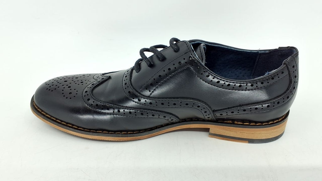 Stacy Adams Boy's Dunbar Wingtip Oxford Shoe, Black, 3 M US Big Kid
