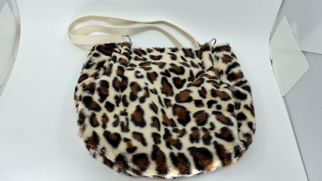 Faux Fur Leopard Shoulder Bag
