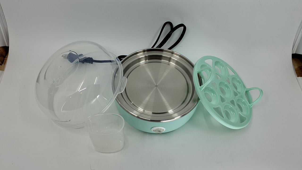 7-Egg Capacity Electric Egg Cooker Retro Mint, Auto Shut-Off Feature