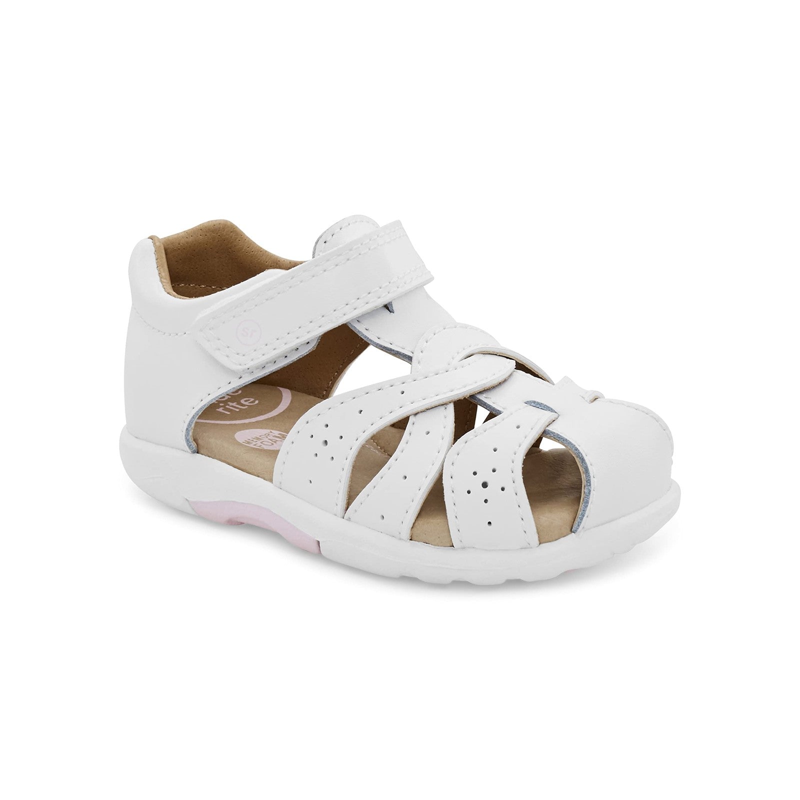 Stride Rite Kids SRTech Xena Sandal, White, 4.5 Wide US Unisex Toddler