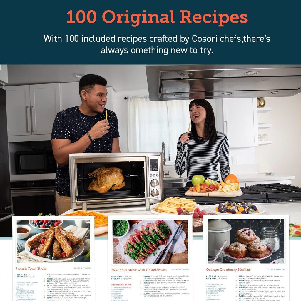 COSORI 12-in-1 Air Fryer Toaster Oven Combo 32QT Silver Stainless Steel