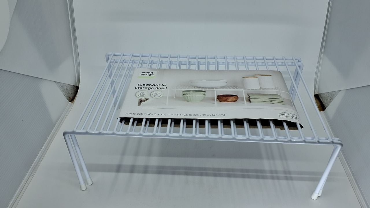 Smart Design Expandable Kitchen Shelf 16-32.5 In w/ Scratch Resistant Feet