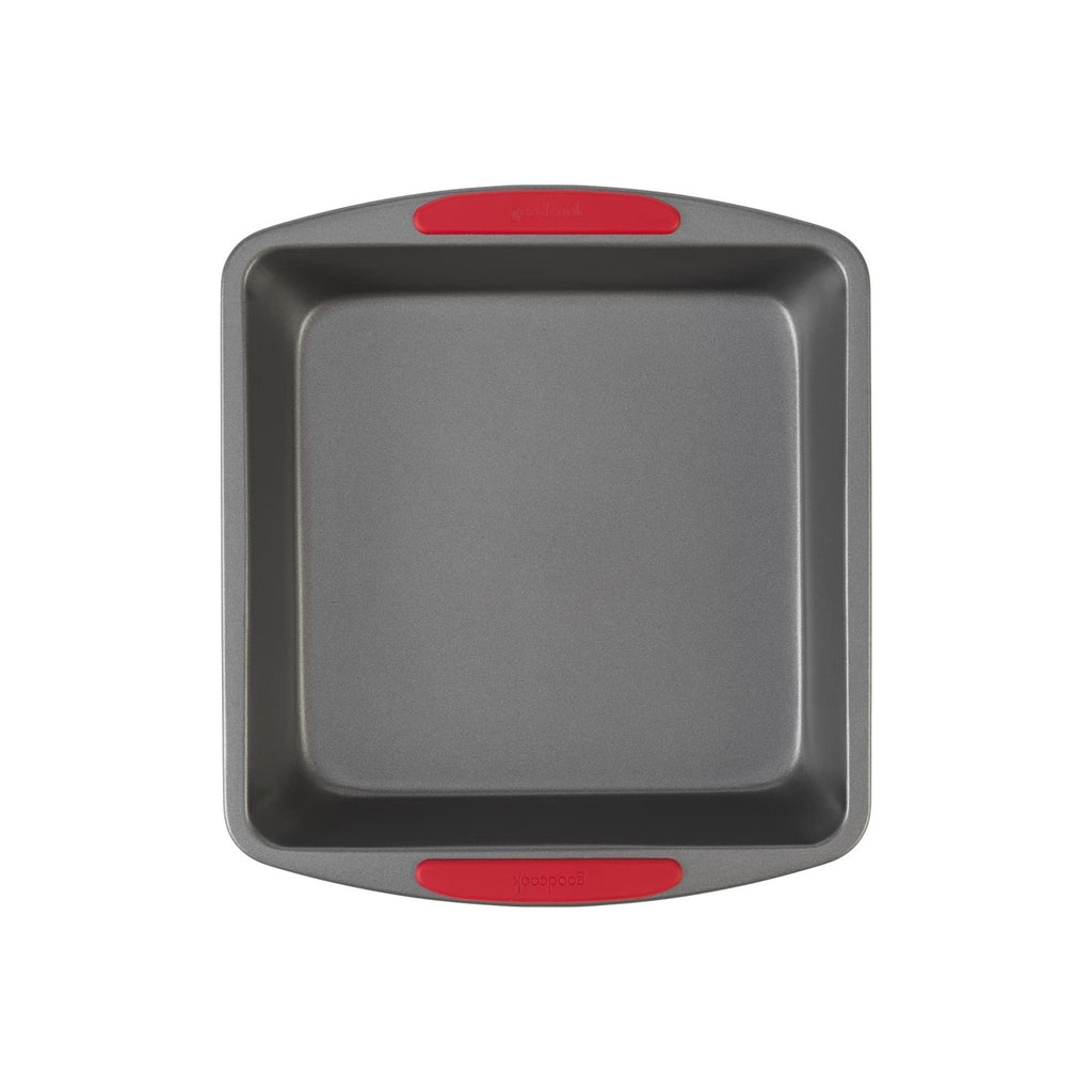 8x8-Inch Non-Stick Baking Pan w/ Silicone Grip Handles - Gray
