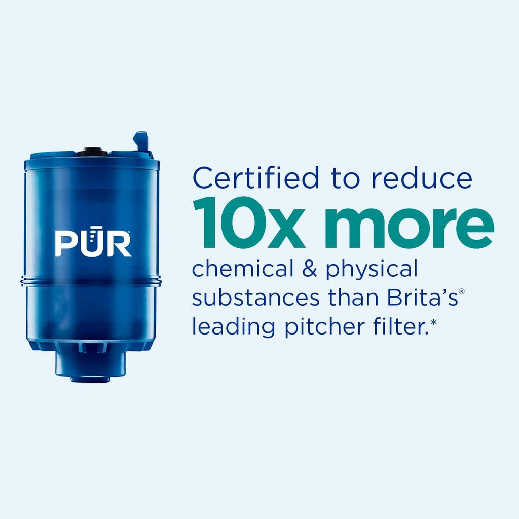 PUR Plus Faucet Mount Water Filter System, 3-in-1 Lead Reducing, Grey