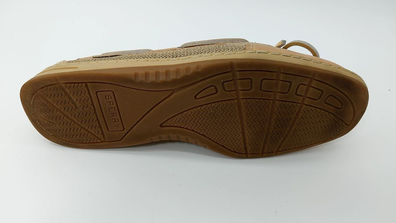 Sperry Womens Angelfish Boat Shoe, Linen/Oat, 9