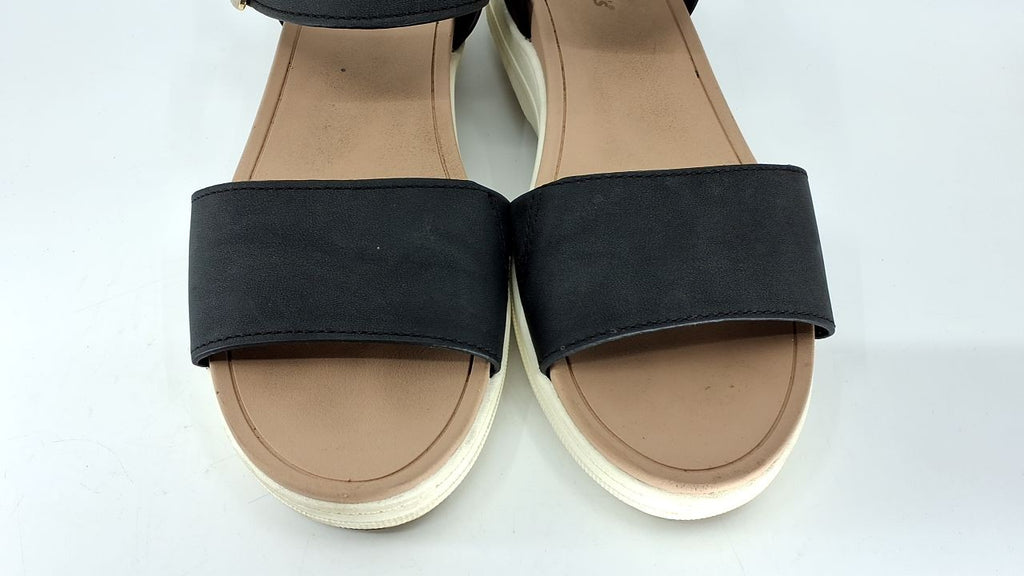 Dr. Scholl's Shoes Womens Time Off Sky Sandal Black Smooth 8.5