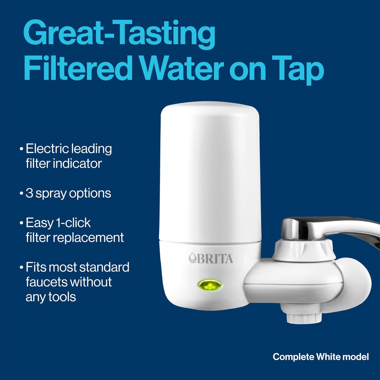 Brita 3 Filters for Faucet Mount, Chrome, Removes 99% Lead & Microplastics