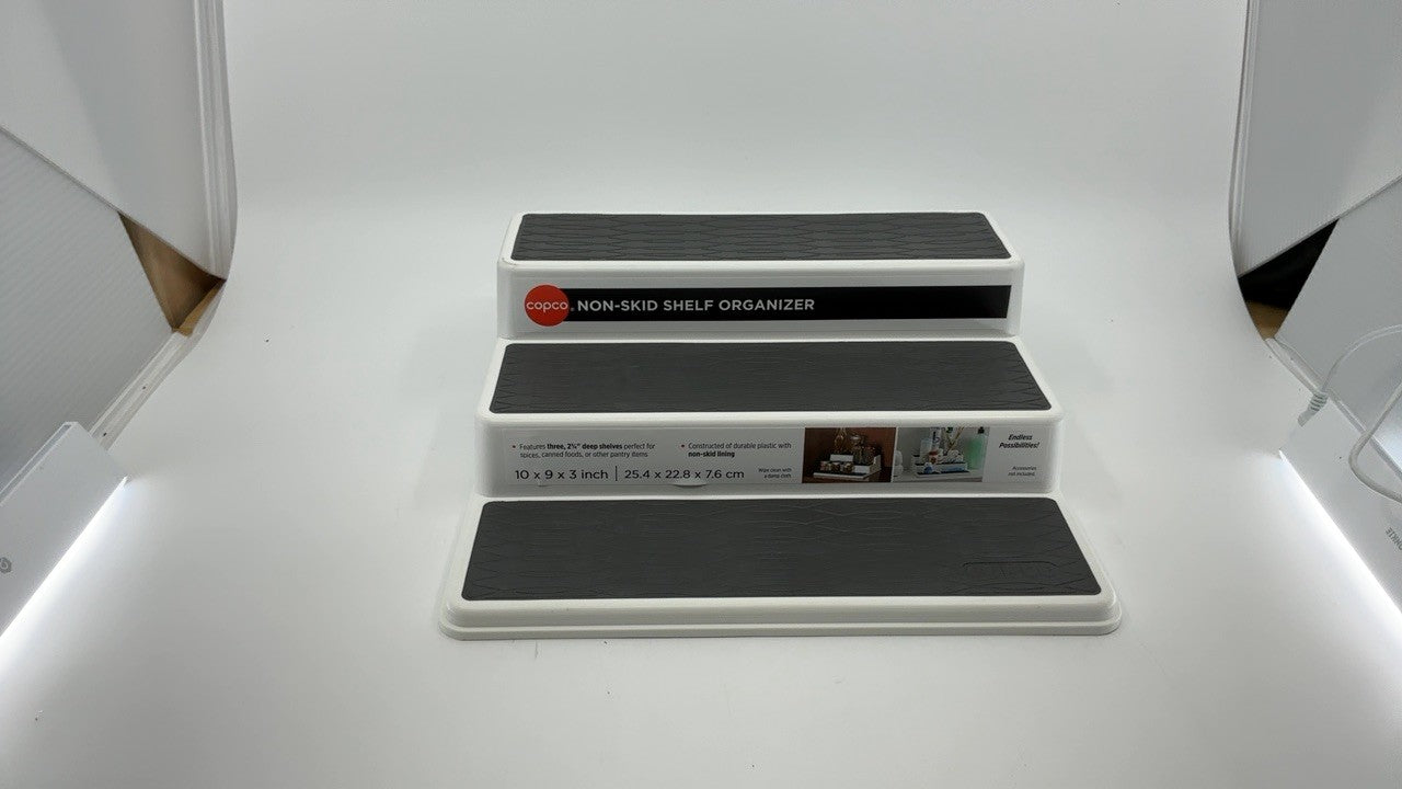 Copco 3-Tier Spice Organizer, 10-Inch Non-Slip Shelf for Cabinets