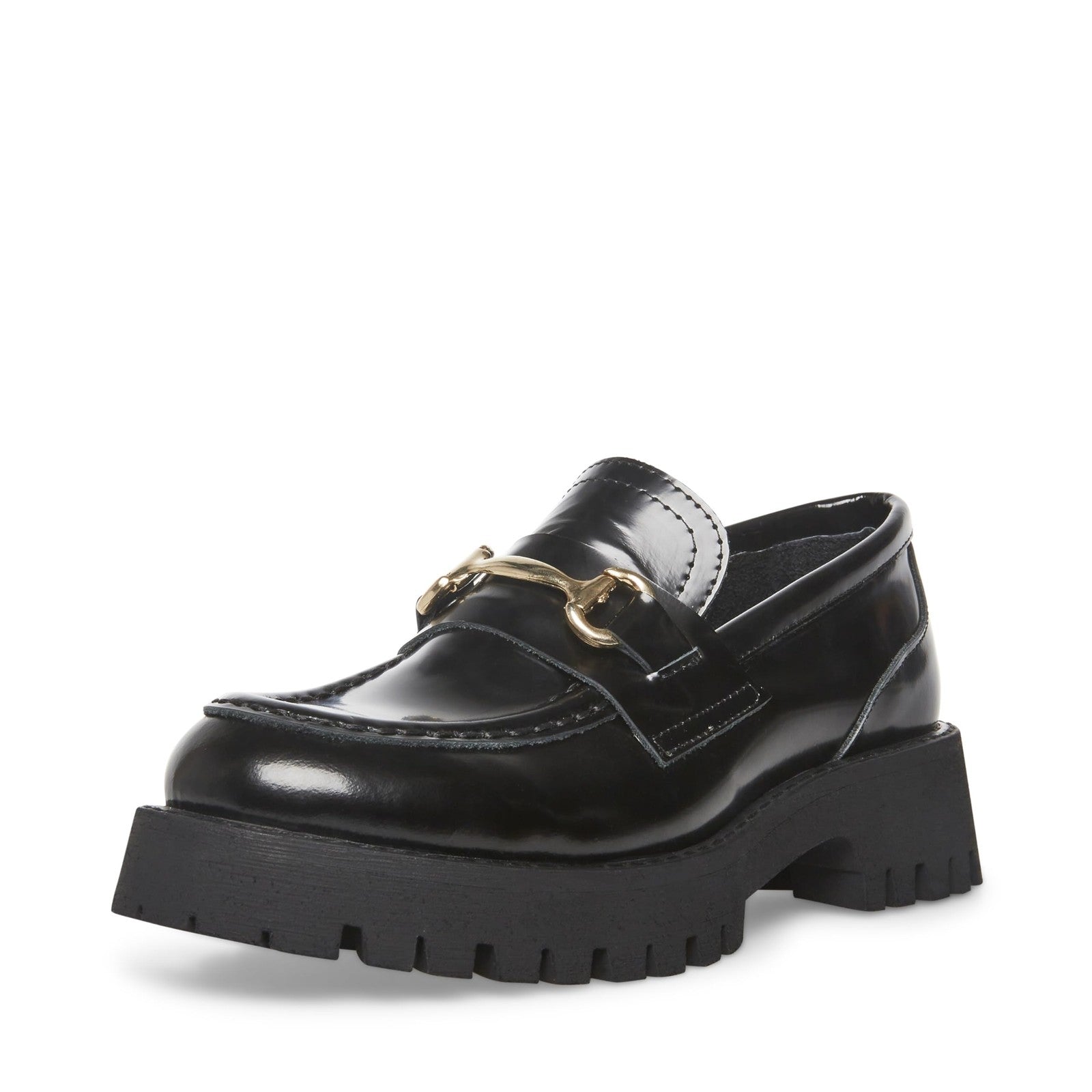 Steve Madden Women's Lando Loafer, Black, 6.5