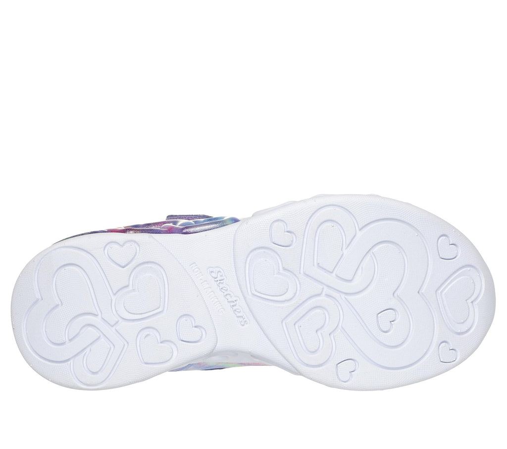 Skechers Kids Infinite Heart Lights Sneaker, Lavender/Multi, Size 1