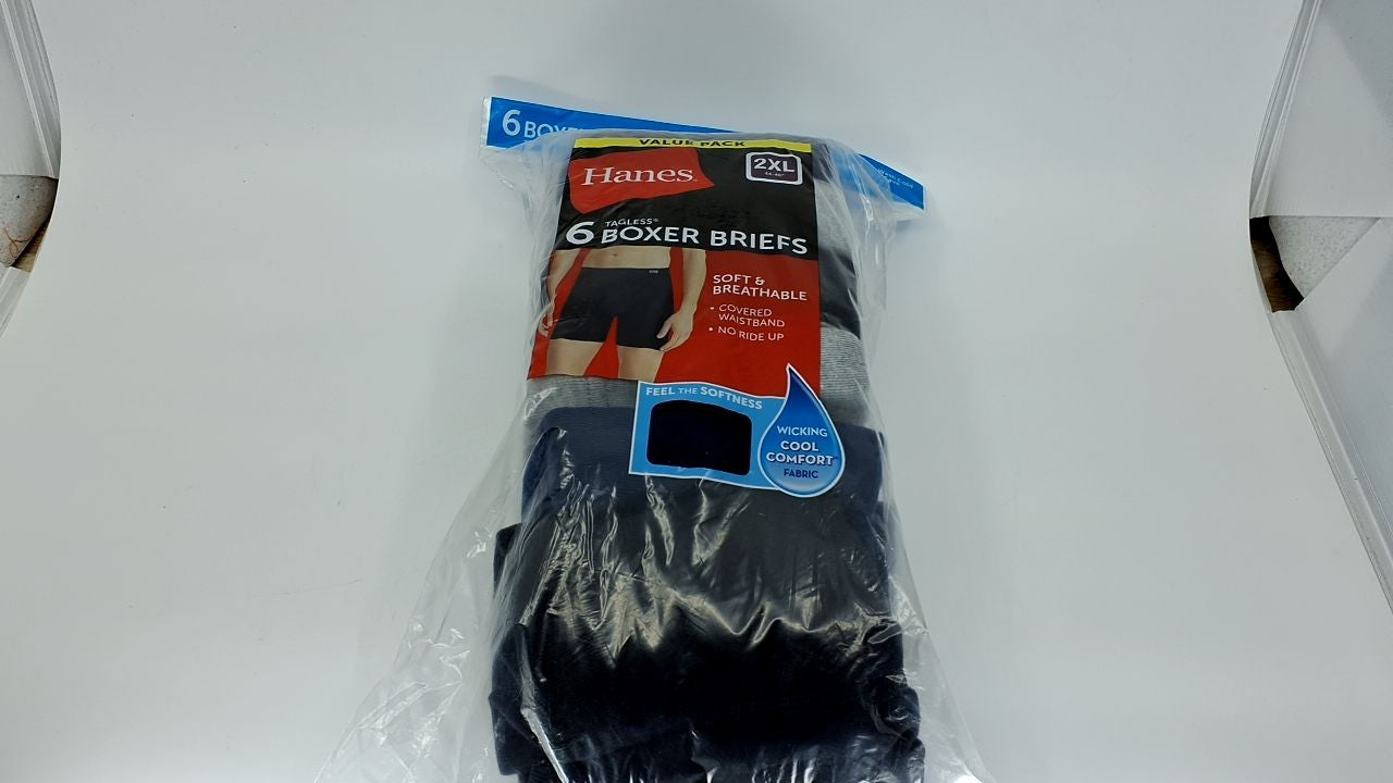 Hanes Men's Tagless Boxer Briefs, 6 Pack