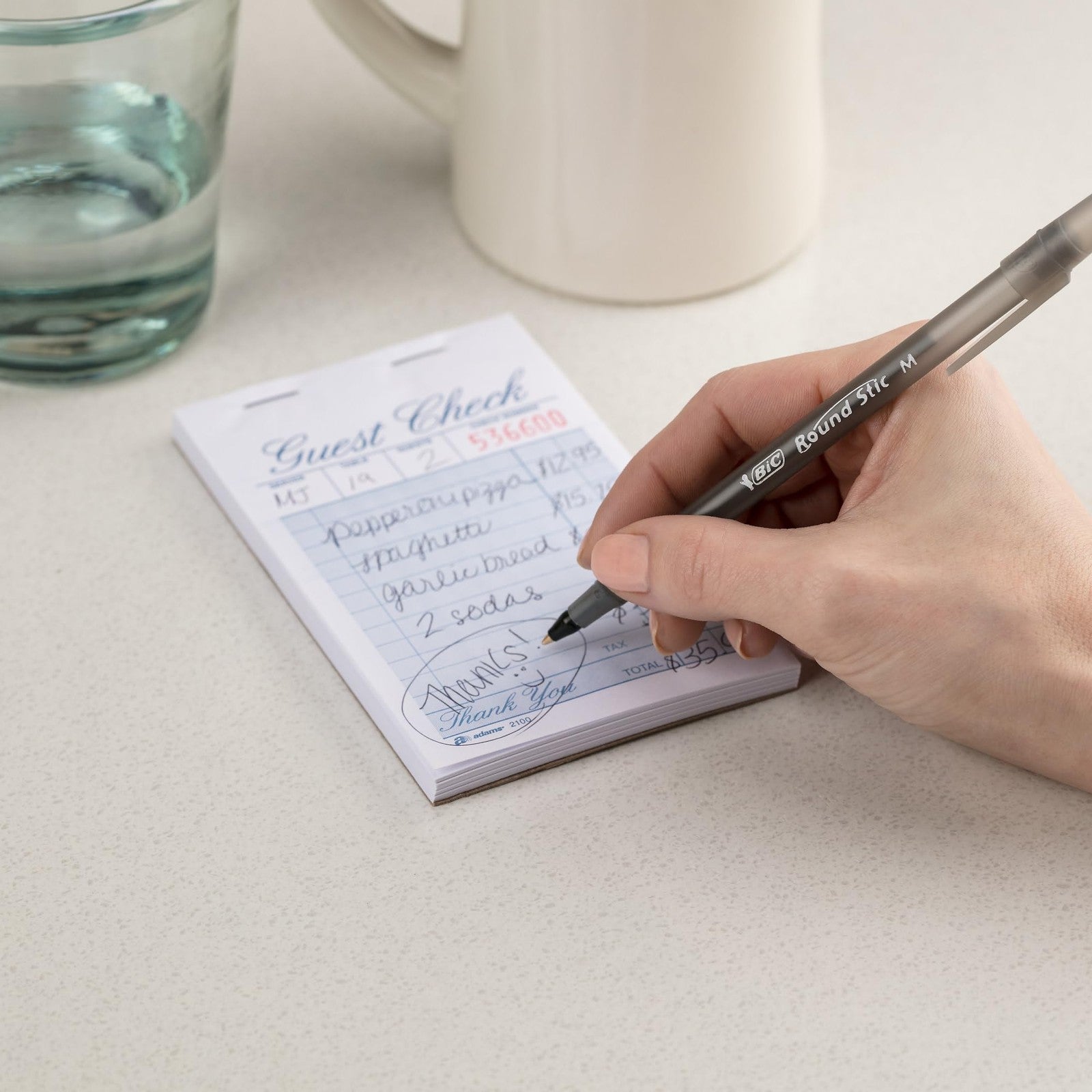 36-Count BIC Round Stic Xtra Life Black Pens, Medium Point 1.0mm