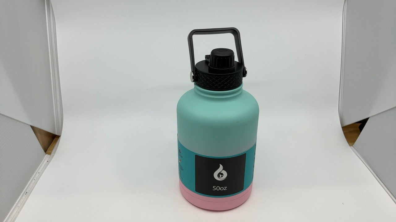 Stainless Steel 50oz Water Bottle w/ Straw Lid, Insulated, Marshmallow