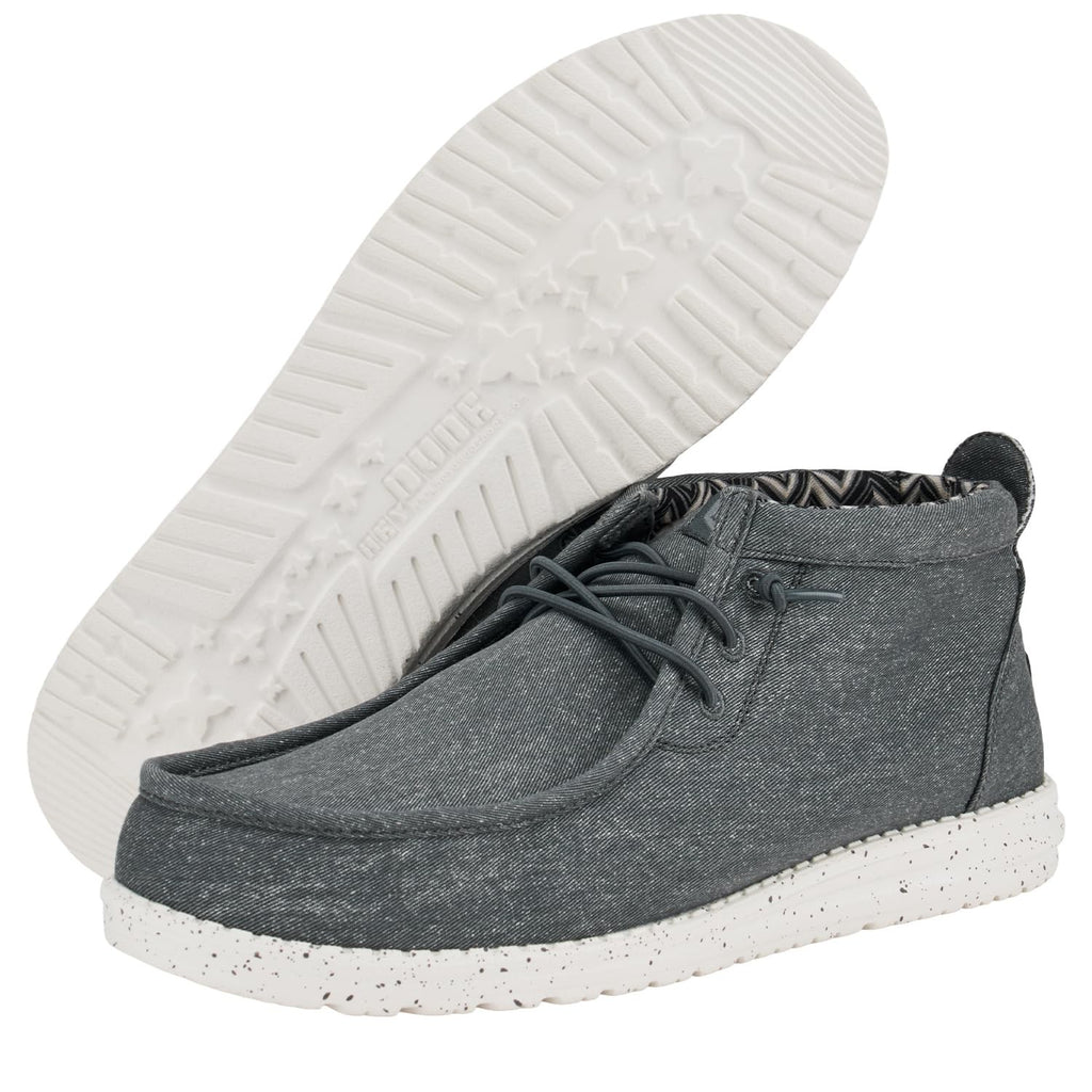 Hey Dude Men's Wally Mid Grey Slip-On Shoes Size 12 Lightweight