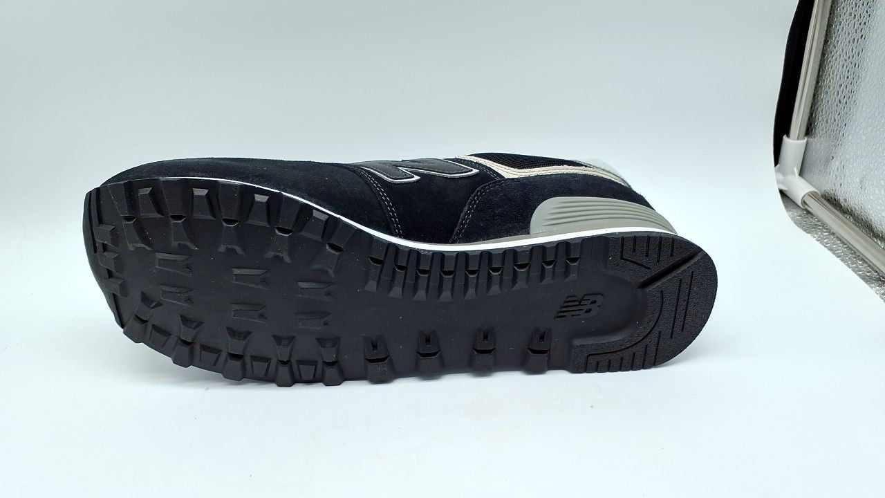 New Balance Men's 574 Core Sneaker, Black/White, 11 Wide