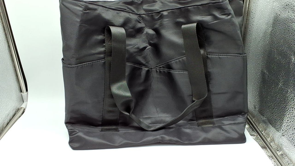 Black Large Tote Bag for Women w/ Laptop Compartment & Trolley Sleeve