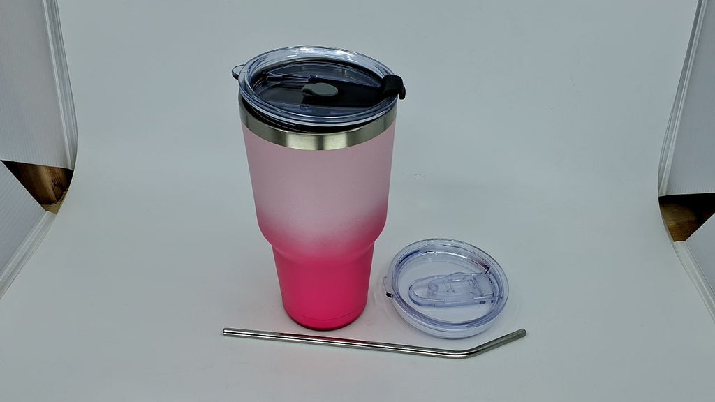 30oz Stainless Steel Tumbler w/ Handle, Cherry Blossom, Insulated Cup