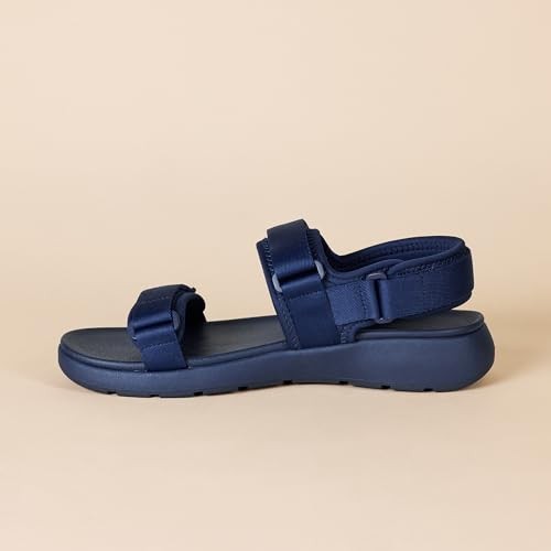 Amazon Essentials Men's Adjustable Triple Strap Sandal, Navy, 11