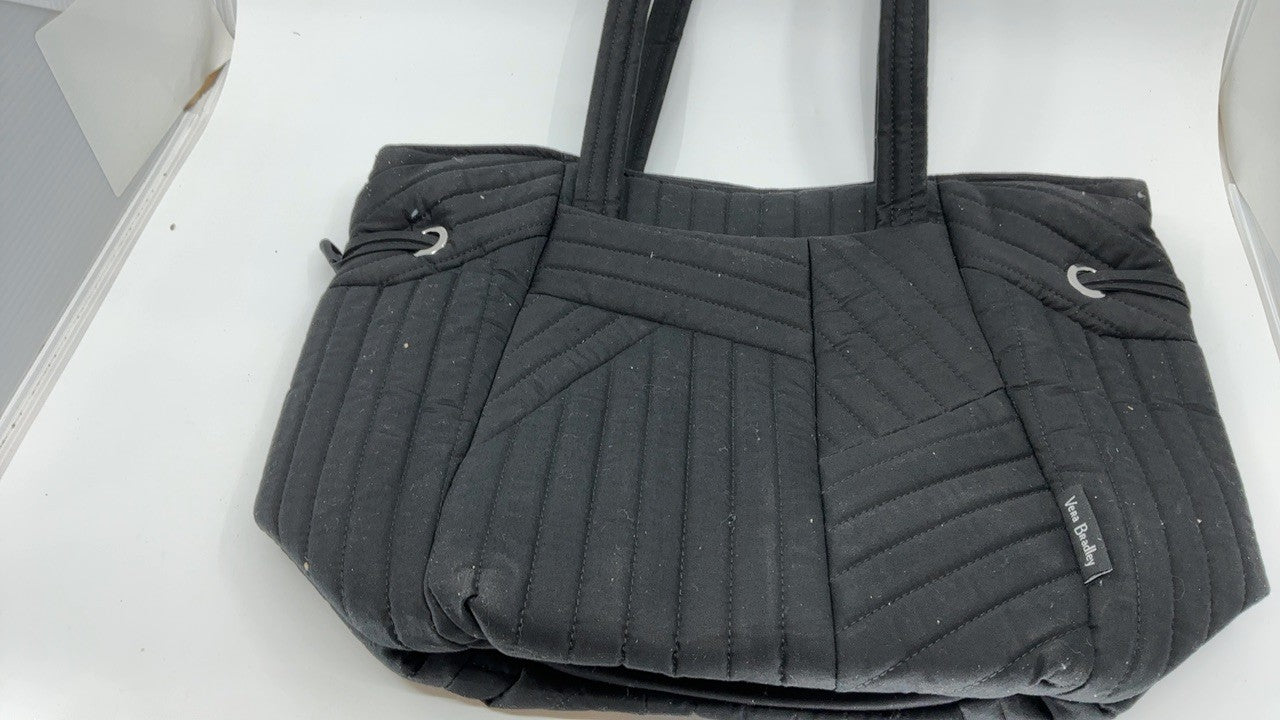 Vera Bradley Cotton Glenna Satchel Black Lightweight Handbag One Size