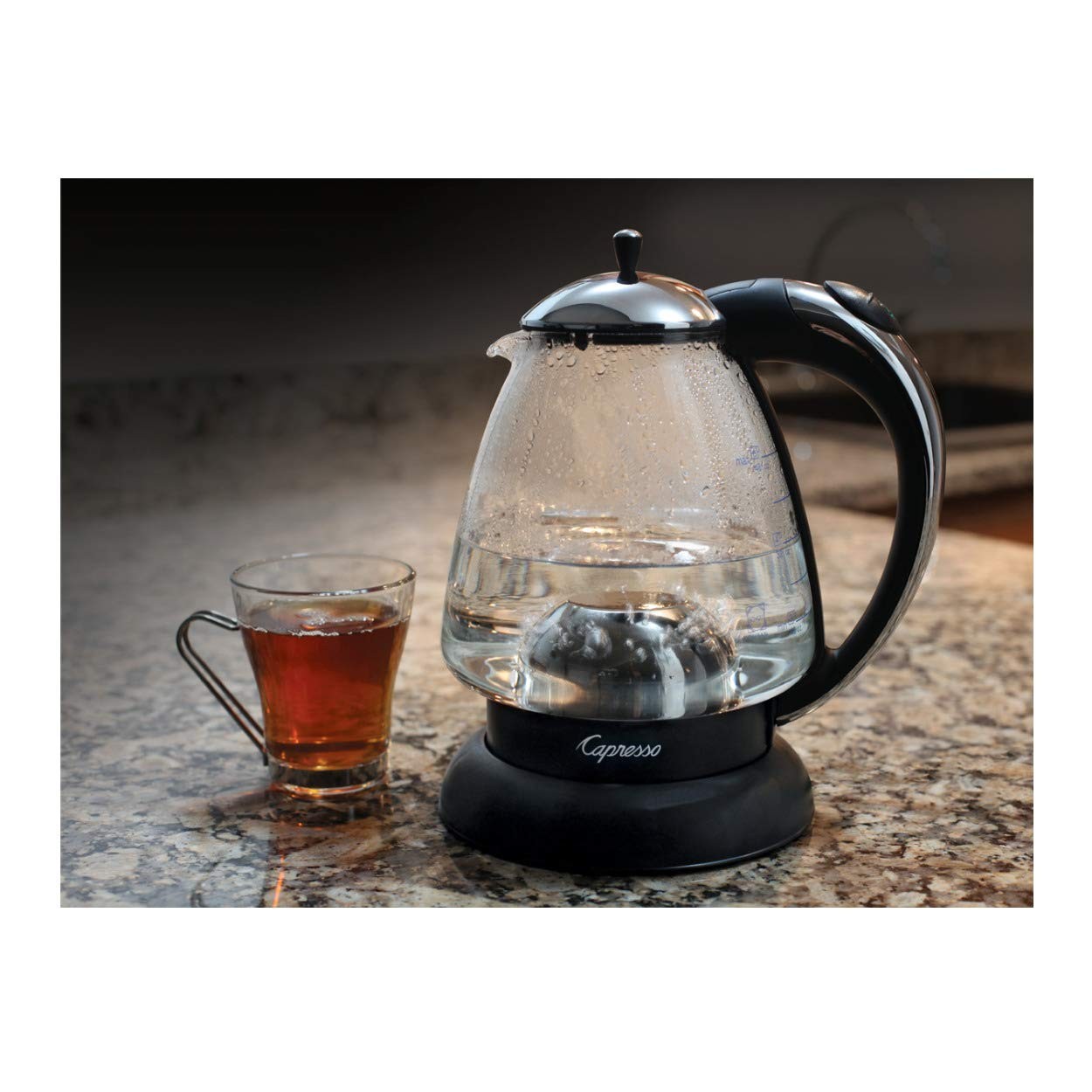 Capresso 259 Water Kettle, 10" x 8.25" x 6.25", Polished Chrome