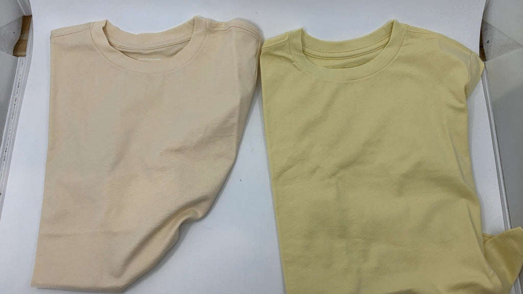 2-Pack Boys' Cotton Tees, Beige/Sage Green/Pastel Yellow, Size Small