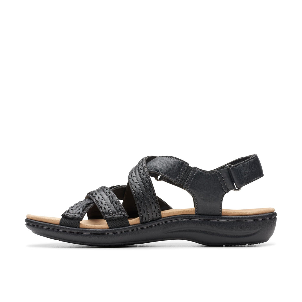 Clarks Women's Laurieann Rena Flat Sandal, Black Combi, 7