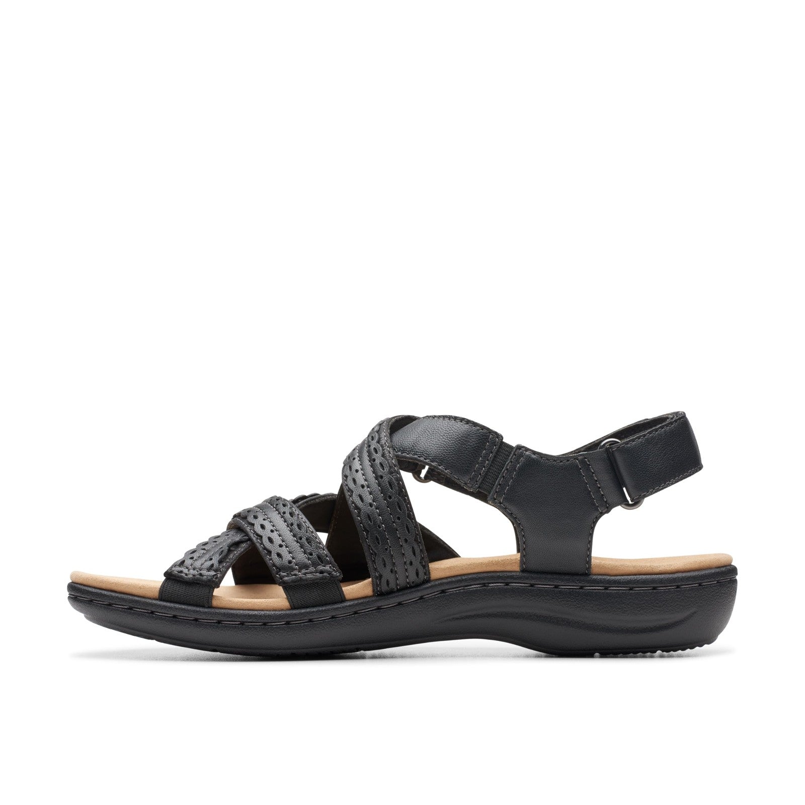 Clarks Women's Laurieann Rena Flat Sandal, Black Combi, 7