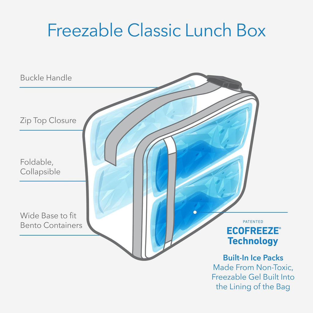 PackIt Classic Lunch Box 3L Sweet Strawberry Zip Closure Buckle Handle