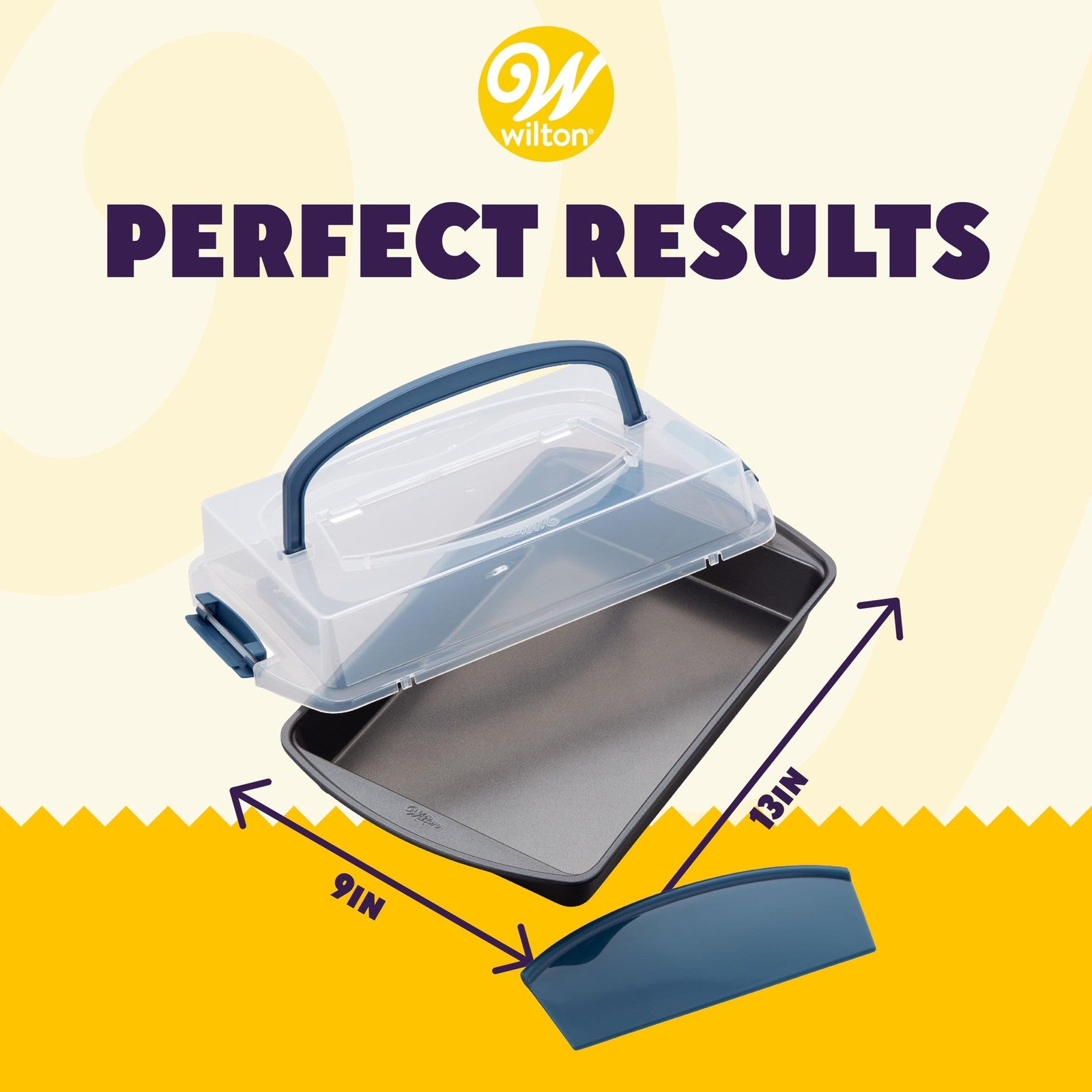 Wilton 3-Piece Non-Stick Cake Pan Set, 13 x 9 in, Includes Lid & Cutter