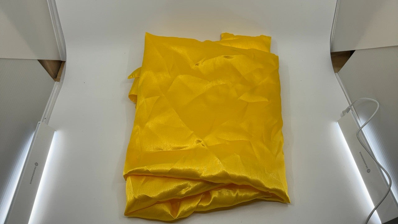 72" Canary Yellow Satin Table Overlay - Elegant Tablecloth for Parties