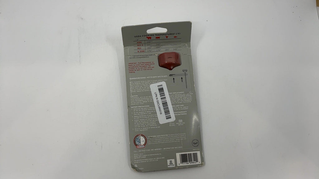 Digital Instant Read Thermometer, Waterproof, Red, for Cooking & BBQ