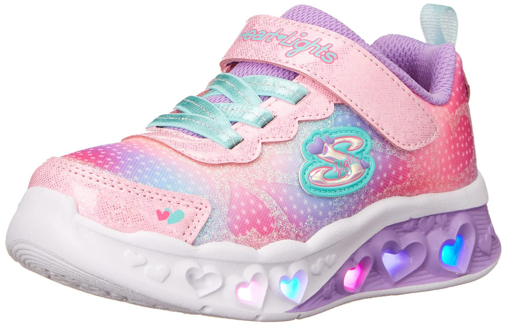 Skechers Unisex-Child Flutter Heart Lights, Pink/Multi, 1 Little Kid