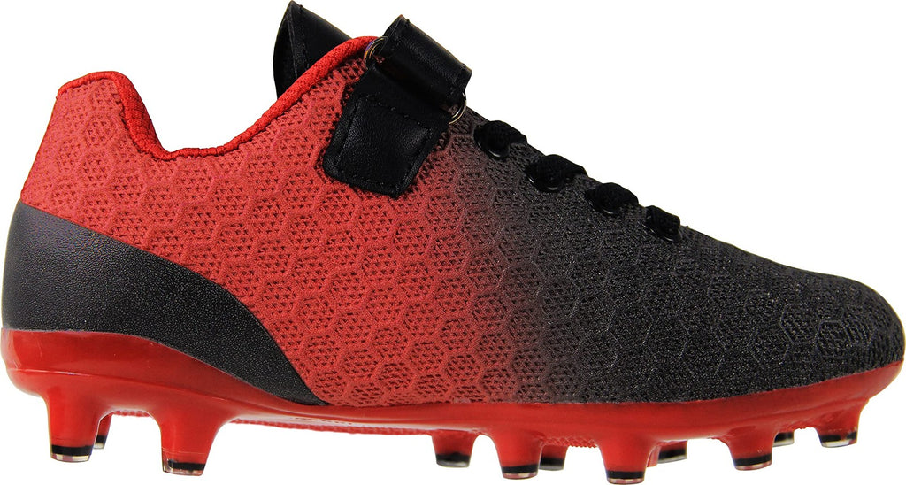 BomKinta Kid's FG Soccer Cleats Athletic Outdoor Black Red Size 3M US Little Kid