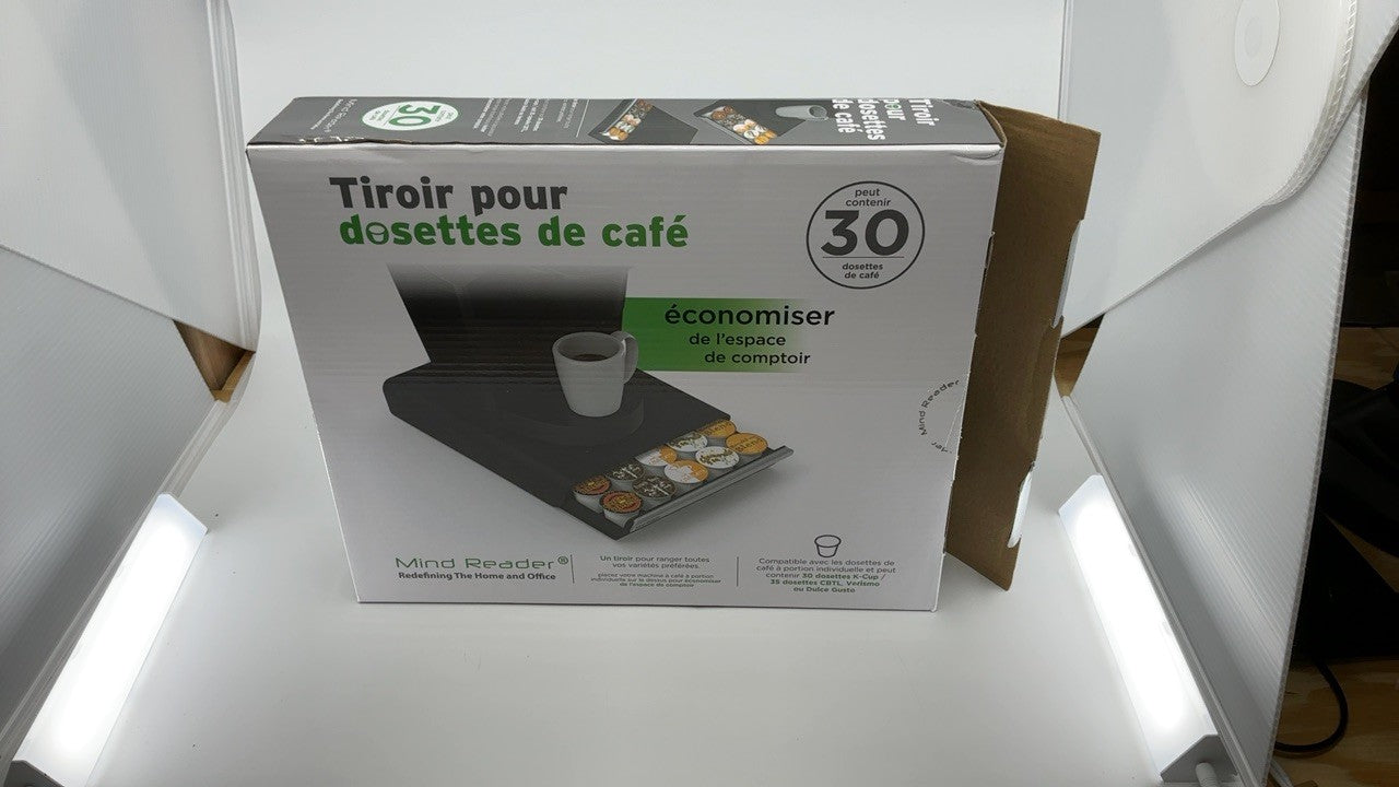 Compact Coffee Pod Organizer, 30 Pod Capacity, 10.5"L x 12.75"W, Black