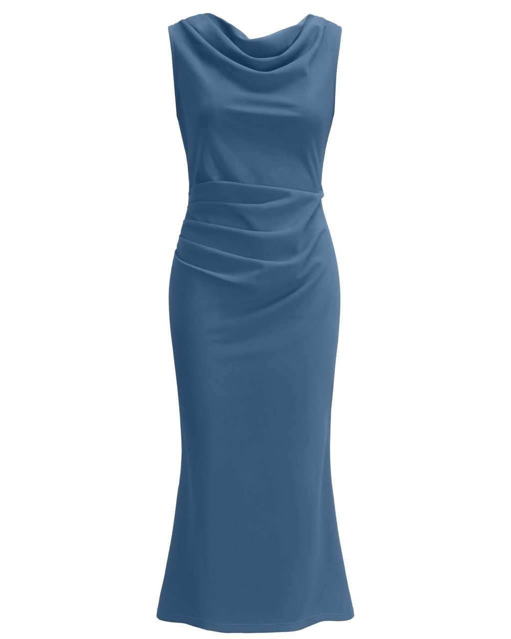Grey Blue Bodycon Cocktail Dress M Sleeveless Formal Evening Dress