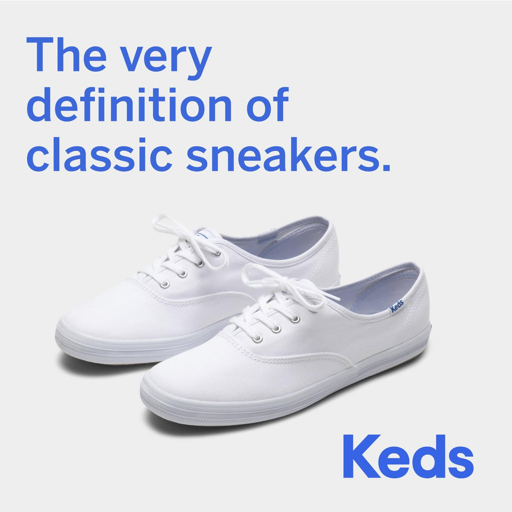 Keds Women's Champion Original Canvas Lace-Up Sneaker, White, 12 W US