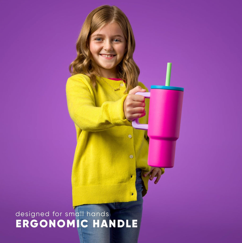 Kids 24 oz Trek Tumbler - Stainless Steel w/ Handle - Blue Dune