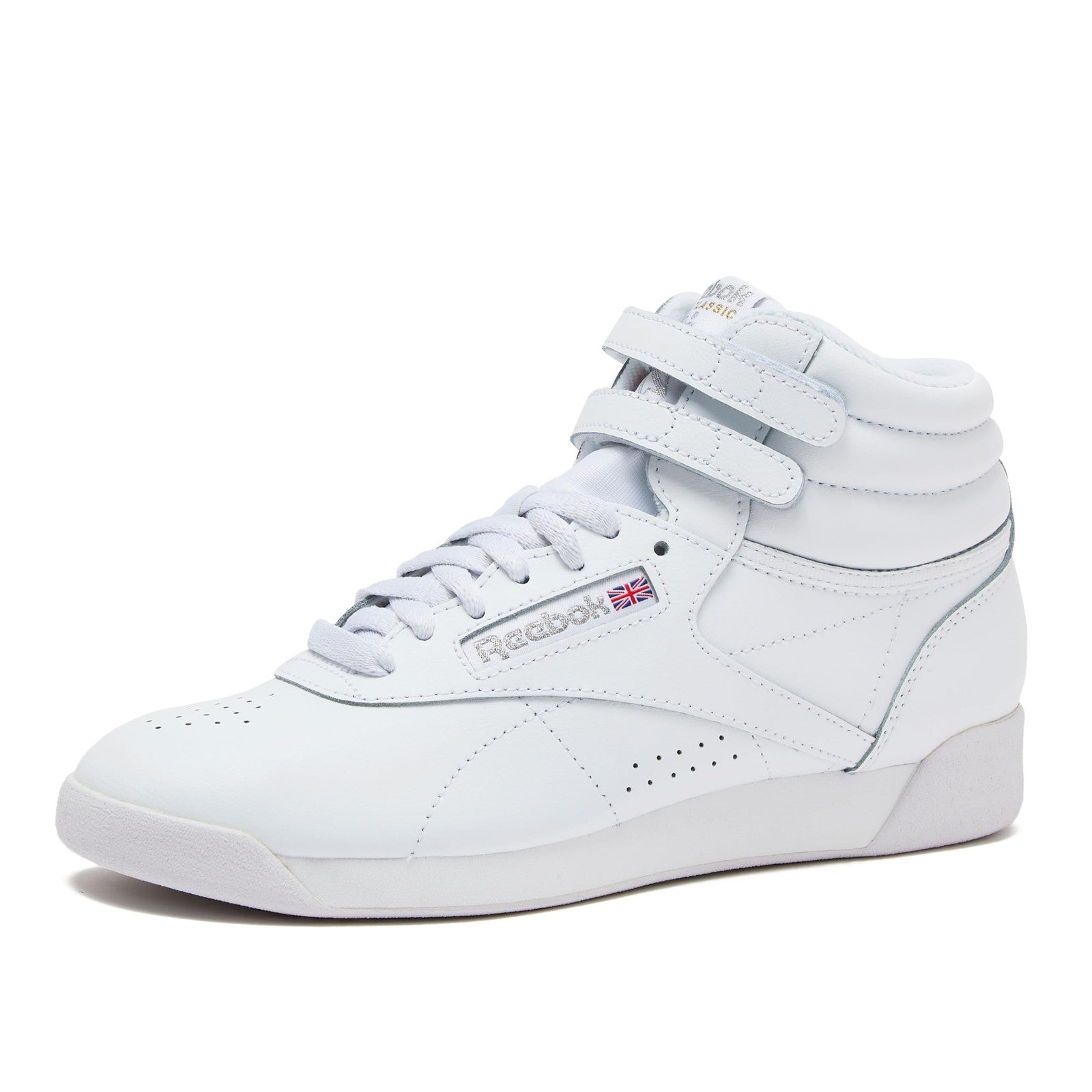 Reebok Women's Basketball Shoes, Freestyle Hi, White/Silver, Size 10