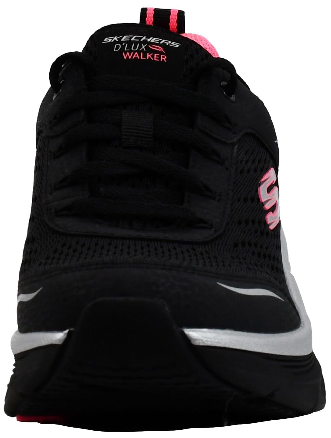 Skechers Women's D'lux Walker-Infinite Motion Sneaker, Black/Hot Pink, 8 M US