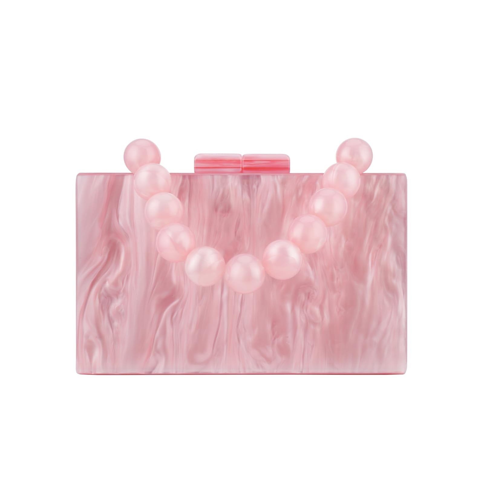 Stylish Pink Clutch w/ Beaded & Pearl Details, Perfect for Special Occasions
