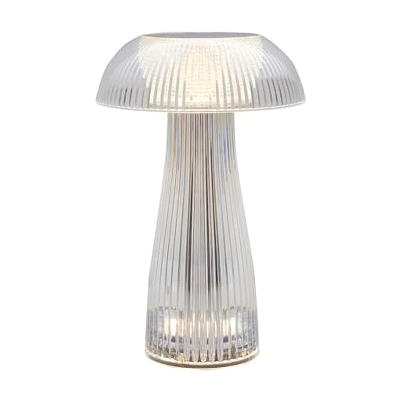 Mikasa Clear Acrylic Mushroom LED Rechargeable Cordless Lamp, 6.9x6.9x10.2 Inch
